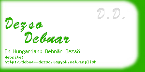 dezso debnar business card